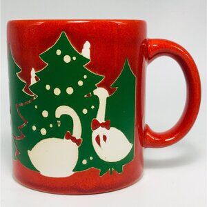 Vintage Waechtersberg Christmas Goose Mug Spain Holiday Coffee Cup No Chips